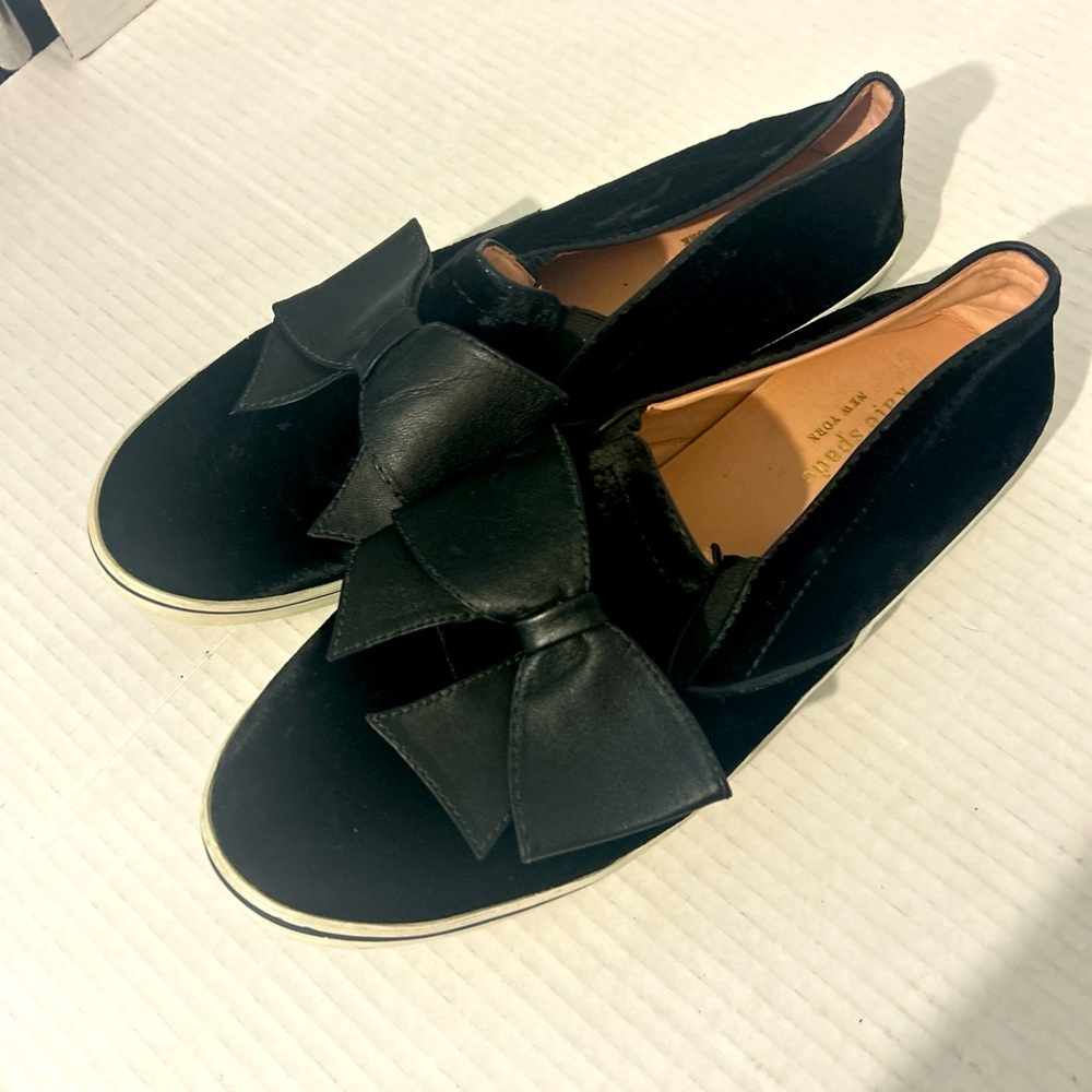 Kate Spade Elegant Black Bow Loafers